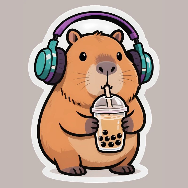 Süßes Capybara Bubble Tea Kawaii Tier Geschenk