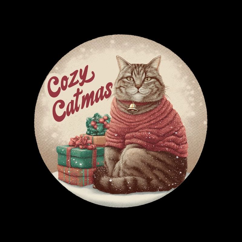 Chemise de chat de Noël Cozy Tabby en pull de Père Noël