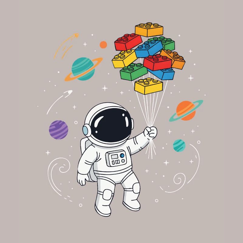 Blocs de construction d’astronautes Construction de briques spatiales