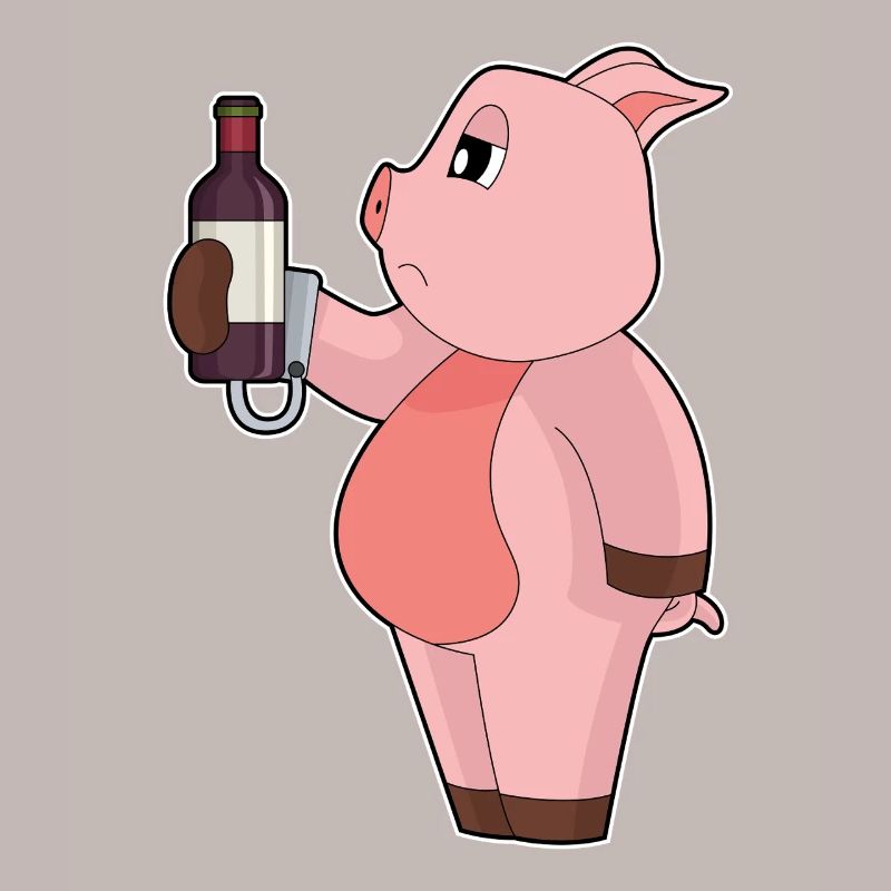 Pork Bottle Red Wine