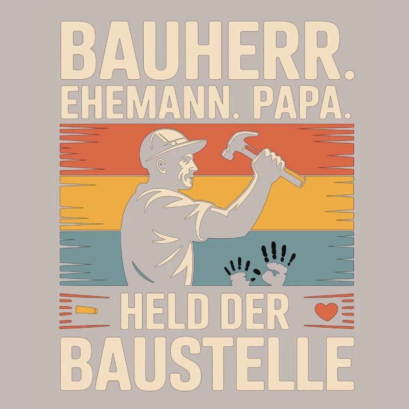 Papa constructeur – Héros du look rétro de chantier