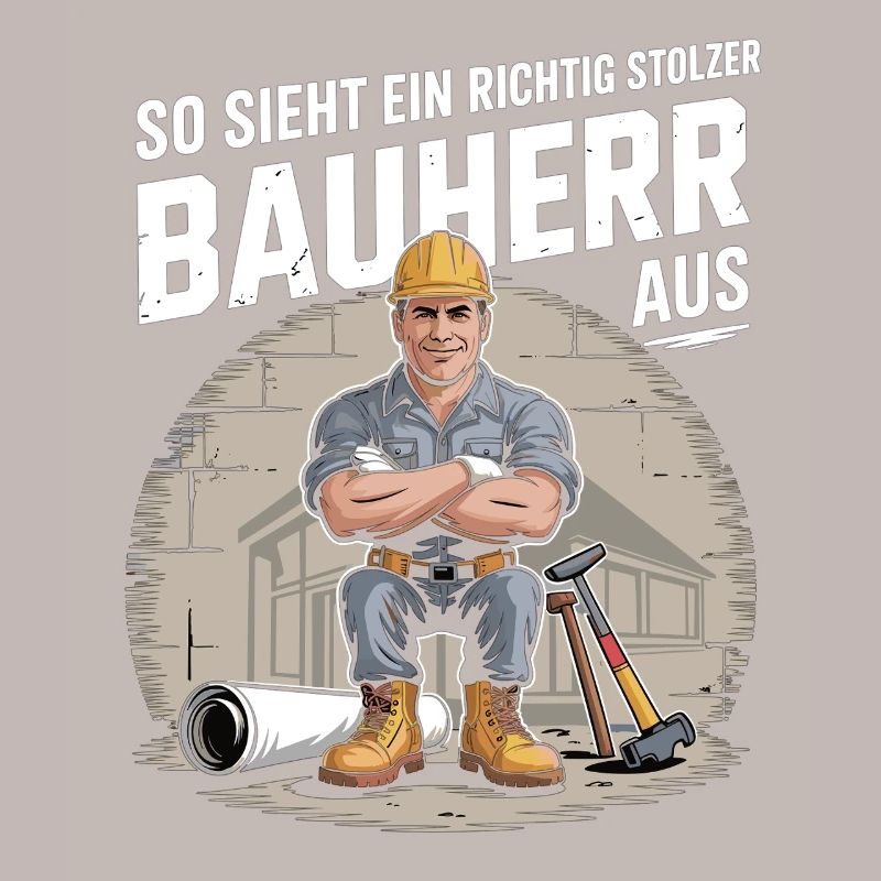 Proud builder with helmet & tools