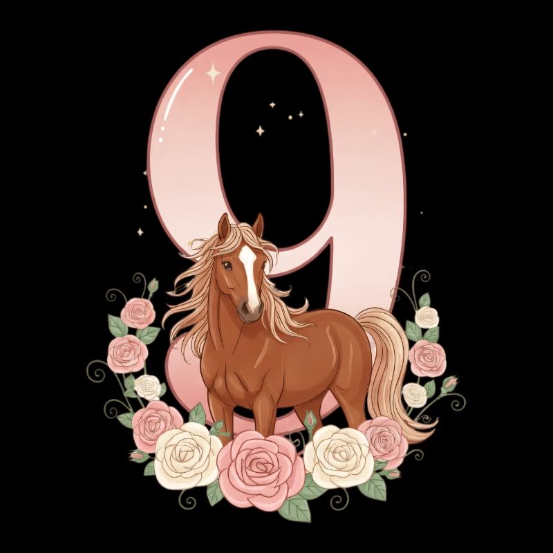 9. Geburtstag Mädchen, Pferd, Pony, 9 Jahre alt