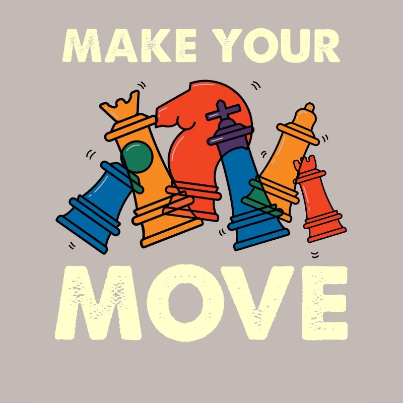 Make your move – colorful chess pieces