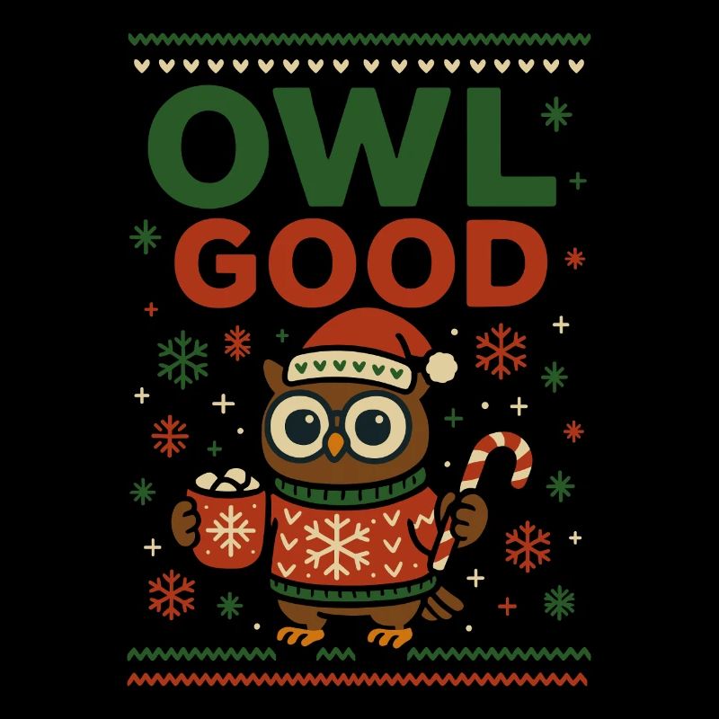 Owl Good Lustige Weihnachts Eule Ugly