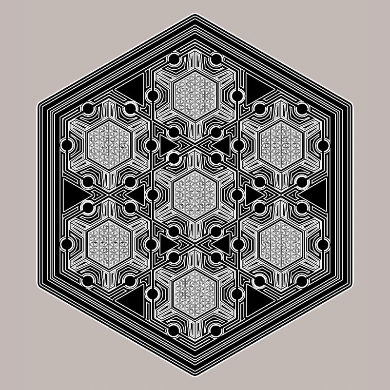 Psytrance Goa Techno Rave Géométrie Motif Hexagonal