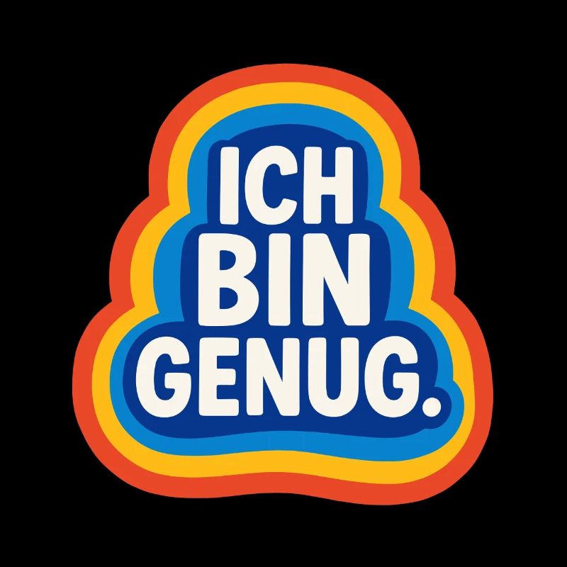 ich bin genug, selbstliebe retro design