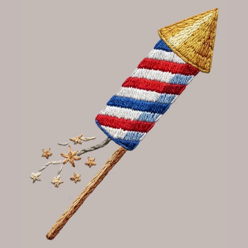 Flèche de feux d’artifice à l’aspect brodé (imprimé)