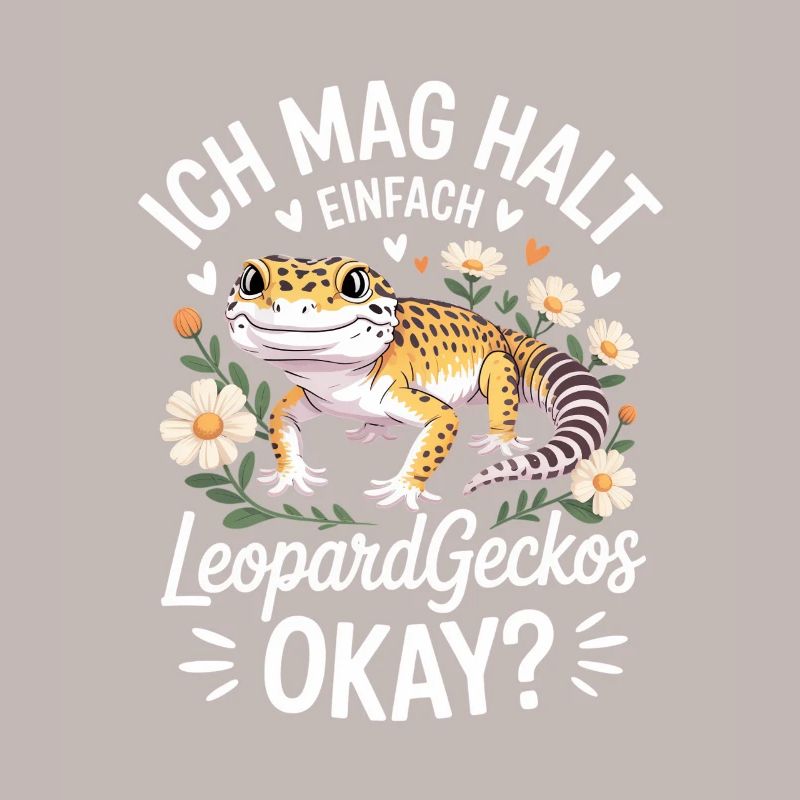 Charme LeopardGecko avec des fleurs