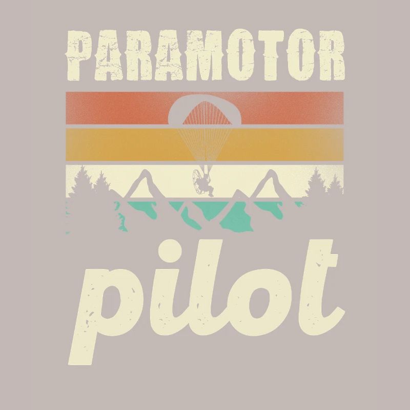 Paramotor Pilot Retro Sunset