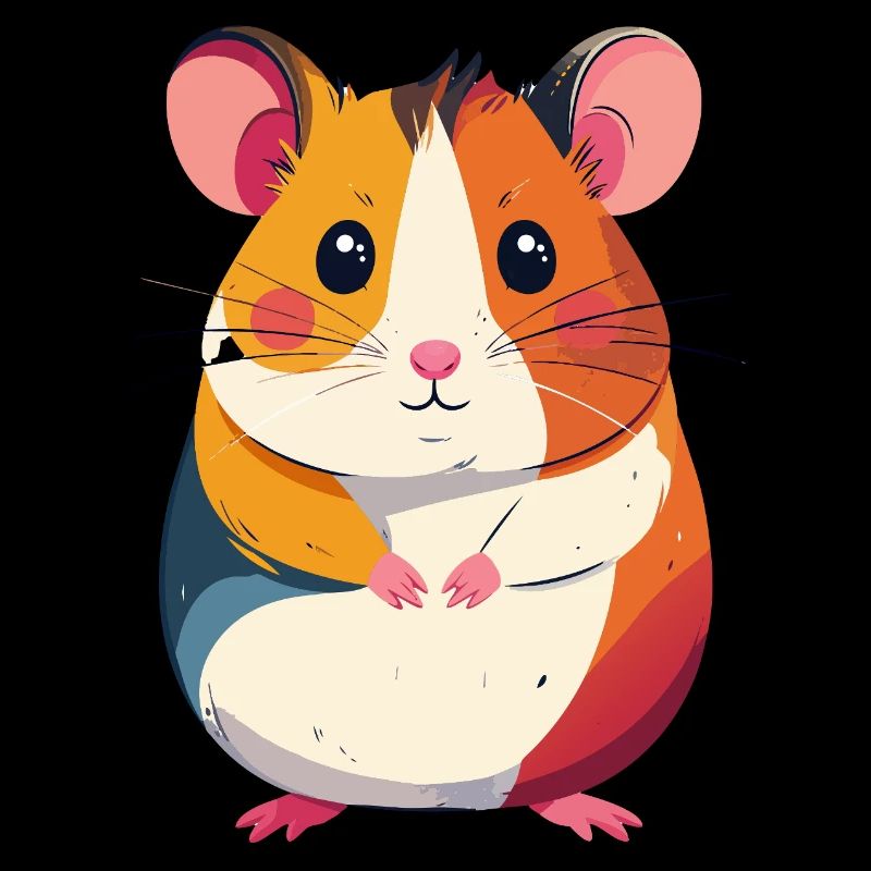 cute little colorful hamster patchwork motif