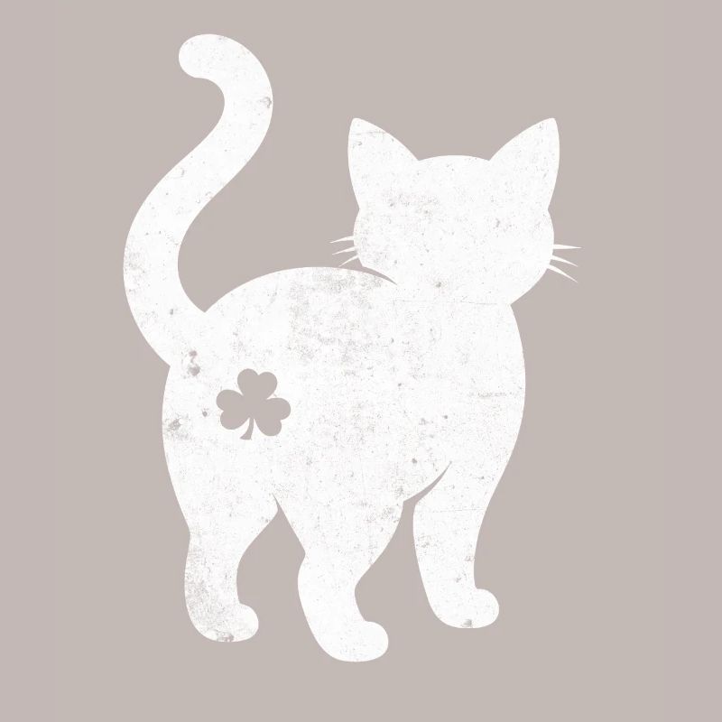 Silhouette de chat avec trèfle