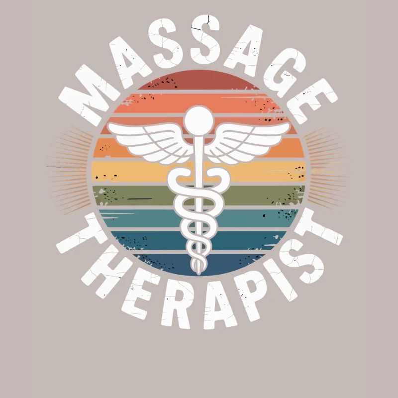 Retro Rainbow Massage Logo