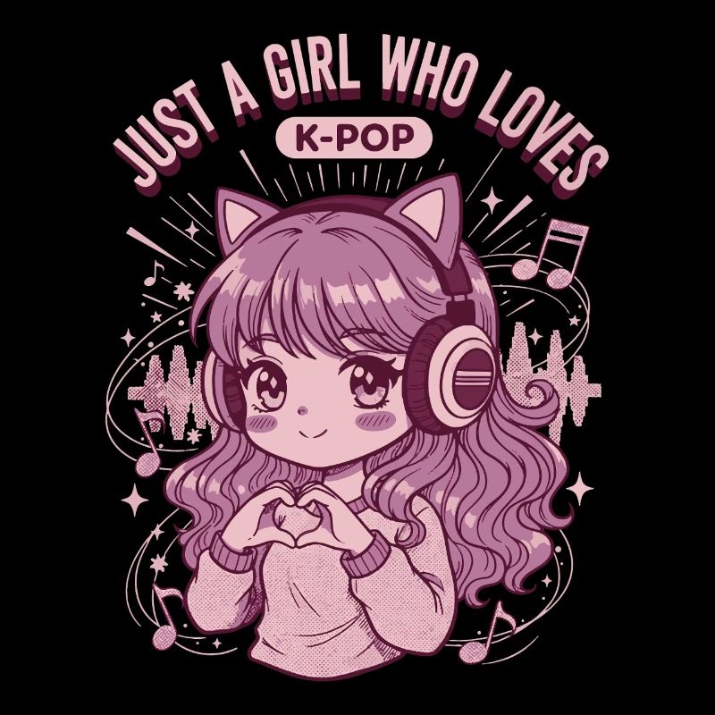 Juste une fille qui adore le K-pop, anime mignon, pop coréenne