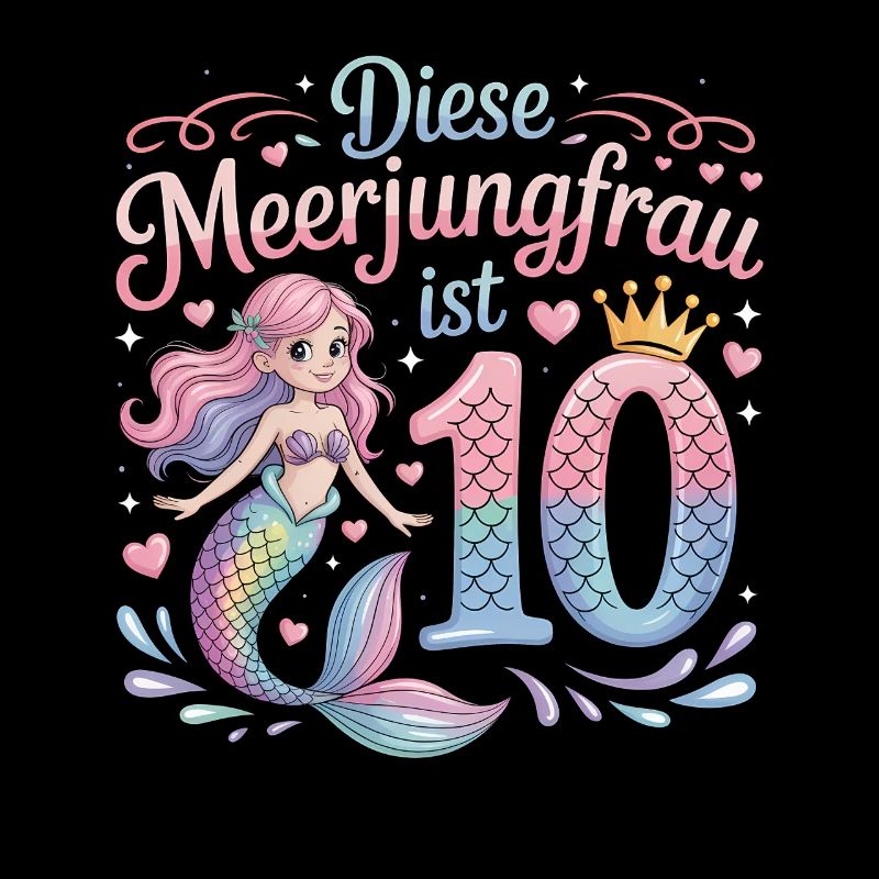 Diese Meerjungfrau Ist 10 Mädchen 10. Geburtstag