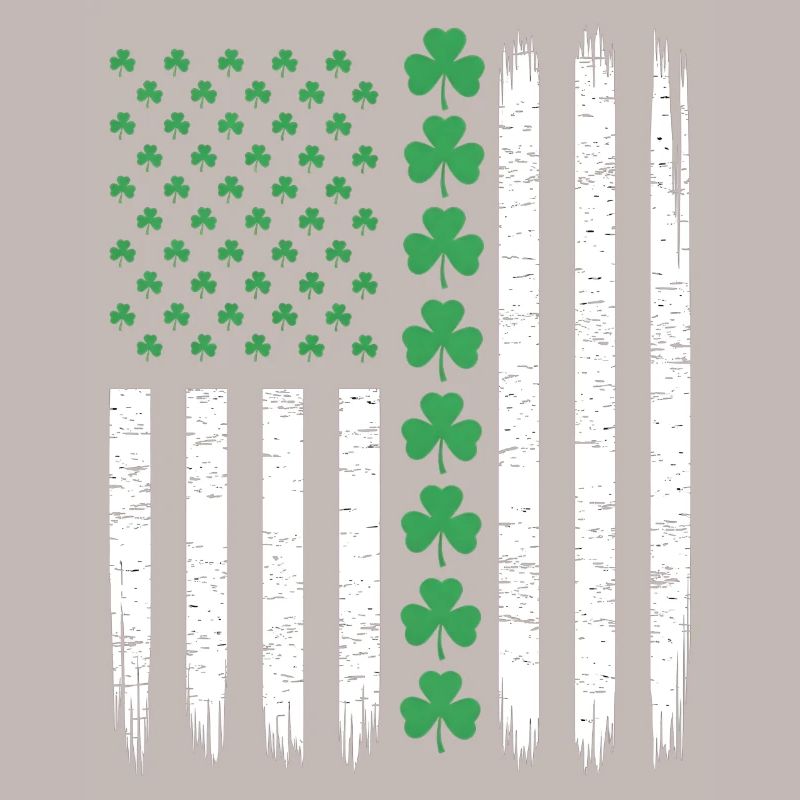 Drapeau américain américain avec trèfles pour Saint Patrick