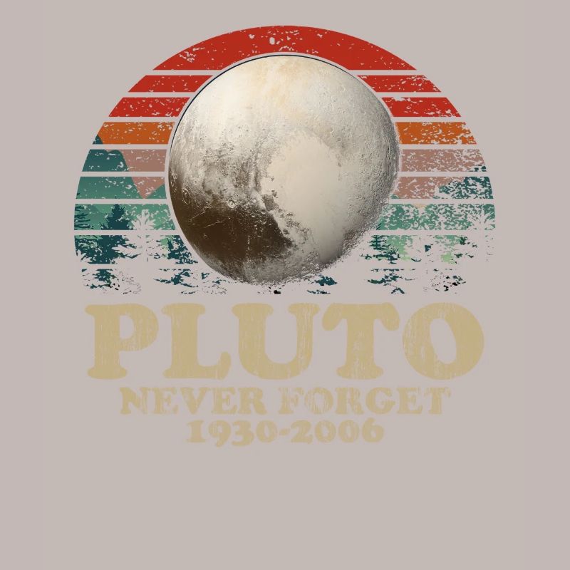 Never Forget Pluto Vintage Retro Space Design