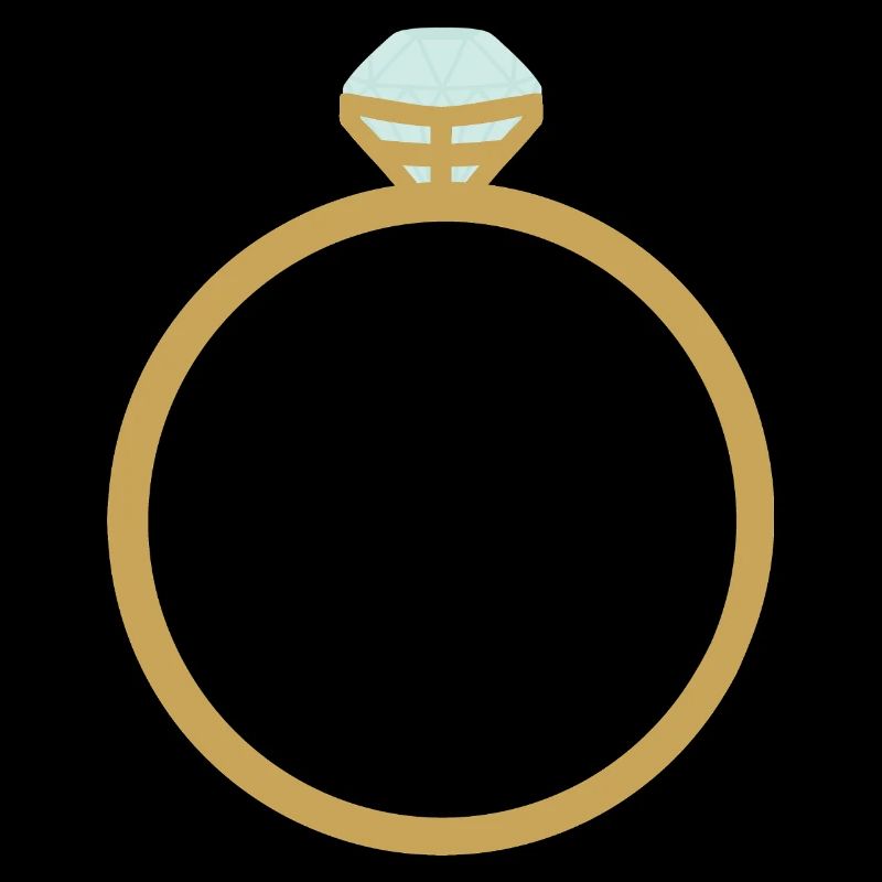 Gold Ring Icon with Diamond