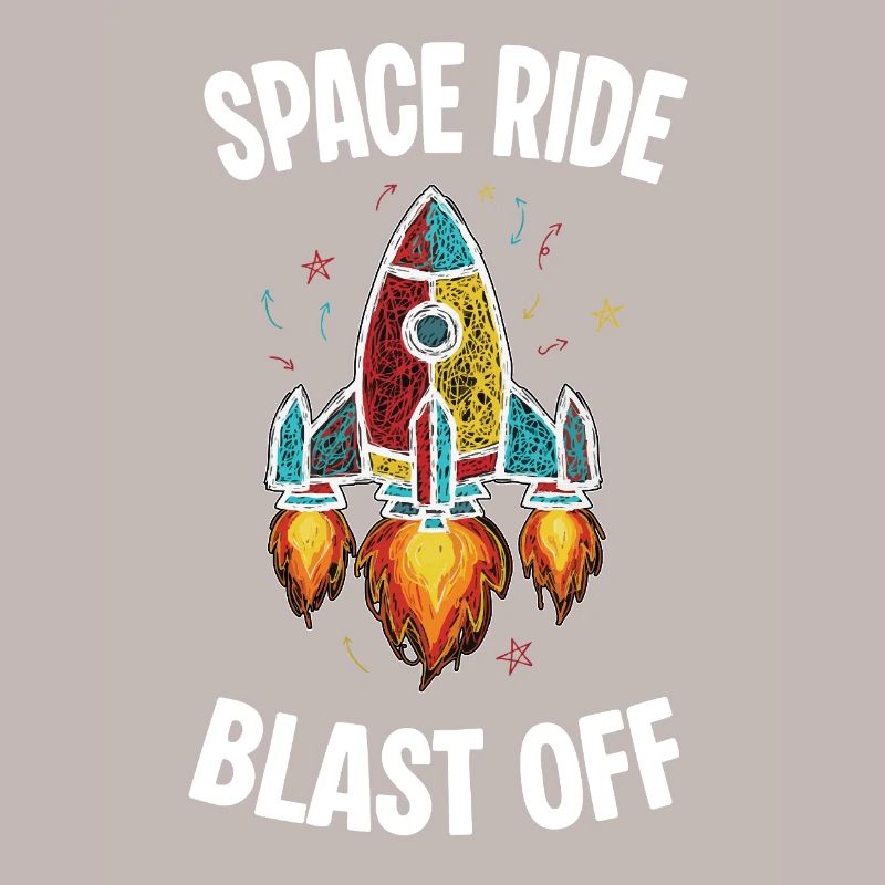 Fusée Espace Retro Scribble Blast Off