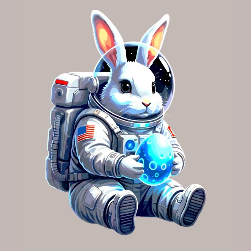 Astronaut Easter Bunny Space Egg