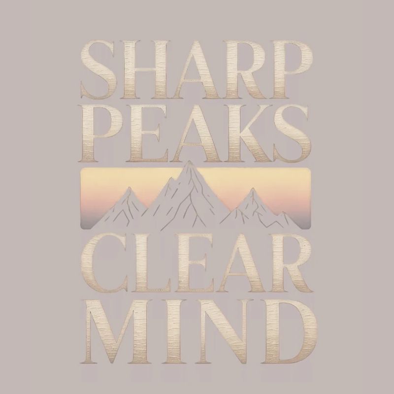Sharp Peaks Clear Mind Mountain Design