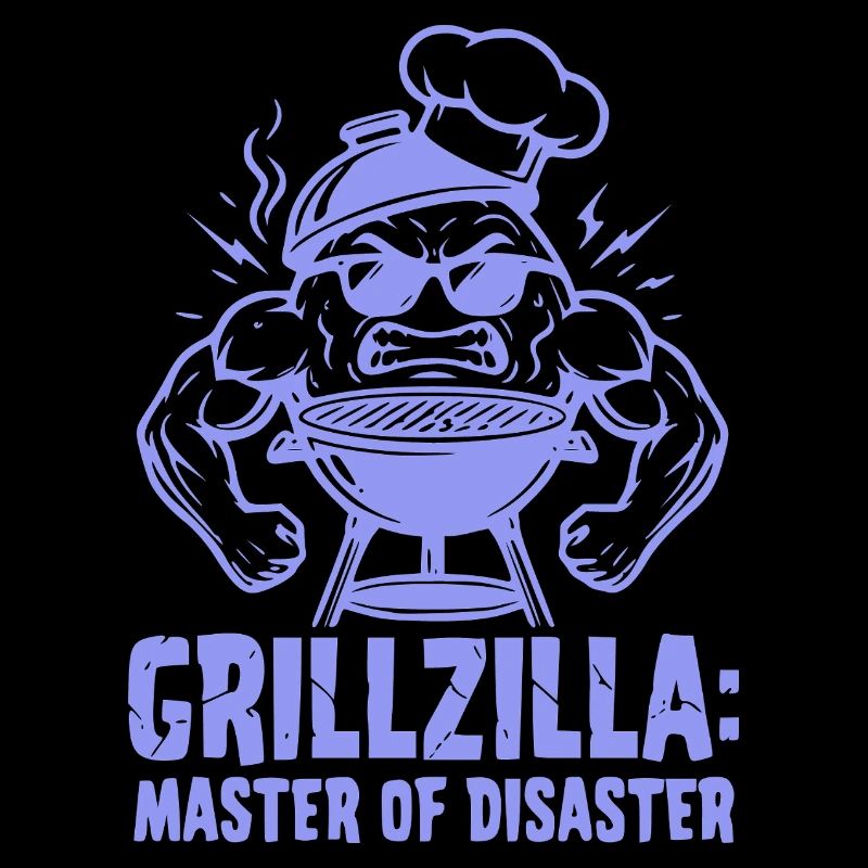 BBQ Grillmeister GRILLZILLA, t-shirt BBQ drôle