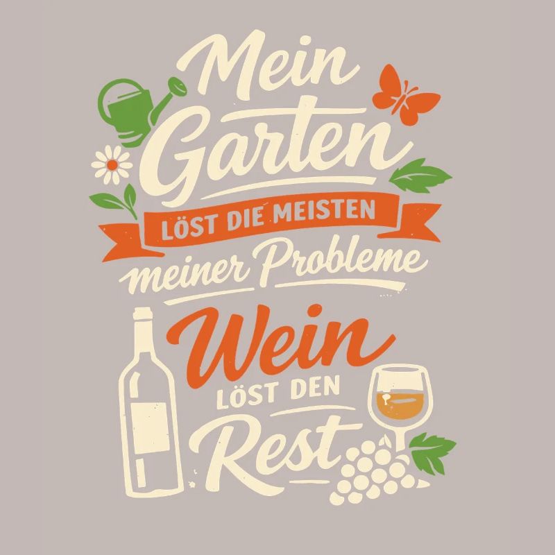 My Garden Solves My Problems - Wine Saying