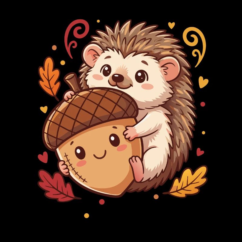 Süßer Igel mit Eichel Herbst