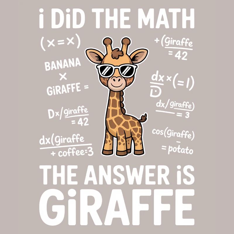 Math Sayings Giraffe Funny Math Gift