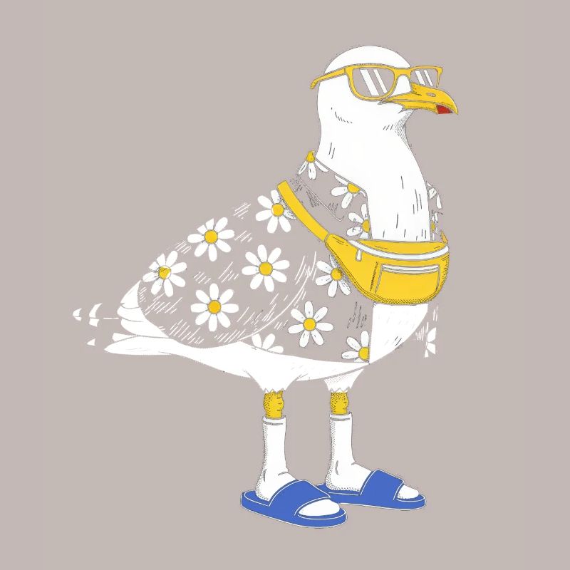 Gänseblümchen-Seemöwe im Sommerlook