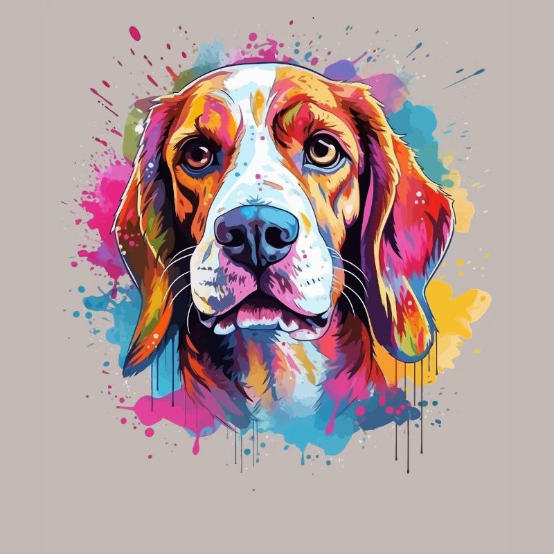 Art coloré de chien éclaboussé Beagle