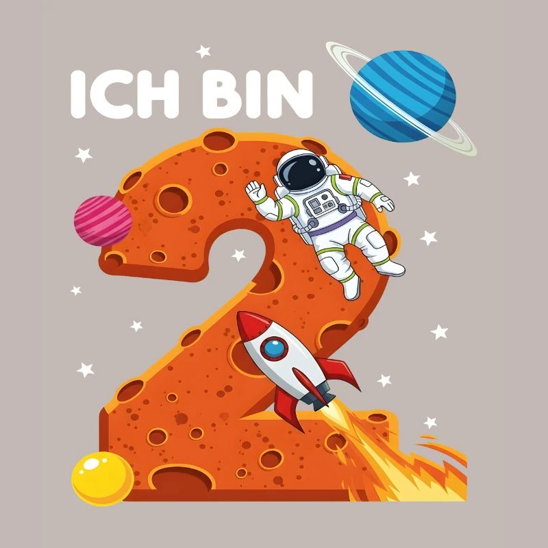 Ich bin 2 Astronaut Weltraum Geburtstag