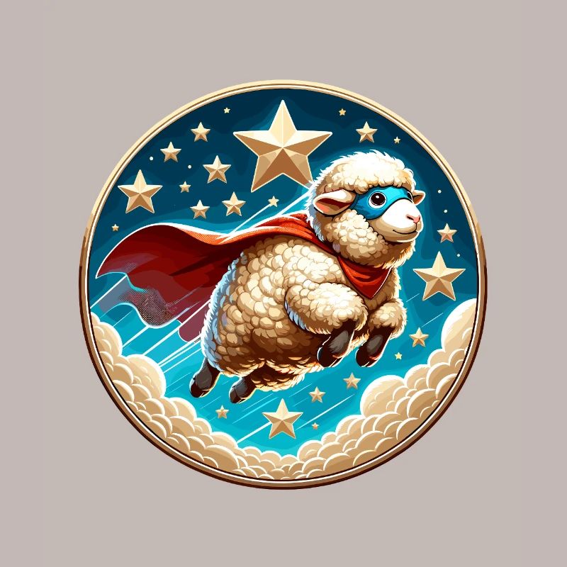 Schaf Superheld Schäfchen Wolle Held