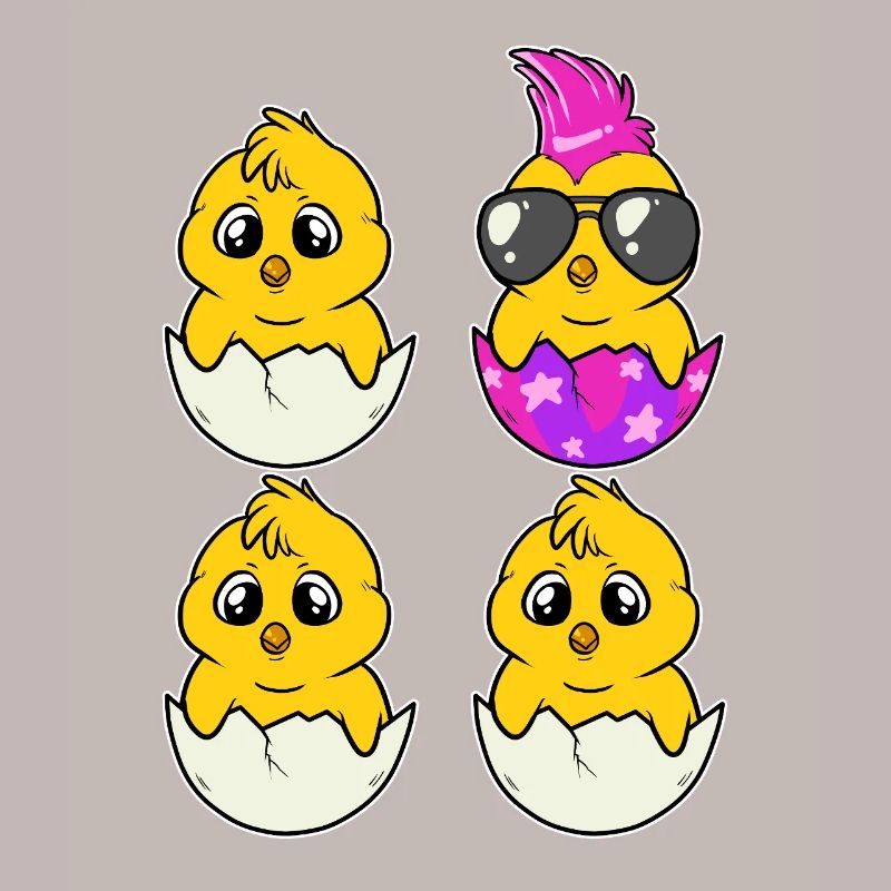 Cool Punk Chick Be Different Funny Easter Motif