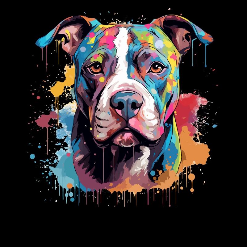 Art éclaboussant coloré de Pitbull Dog