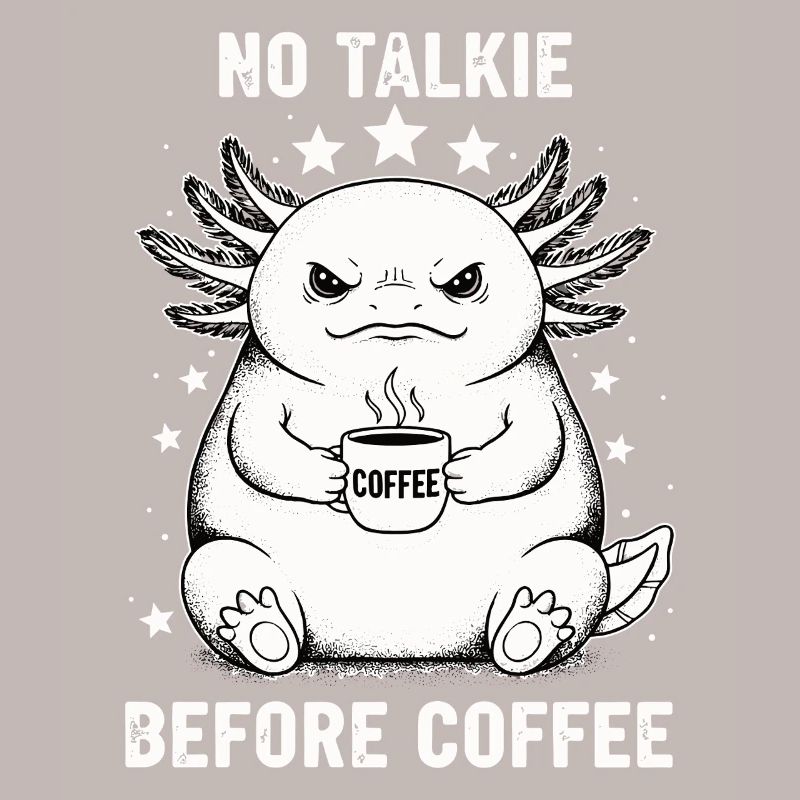 Pas de conversation devant un axolotl amateur de café