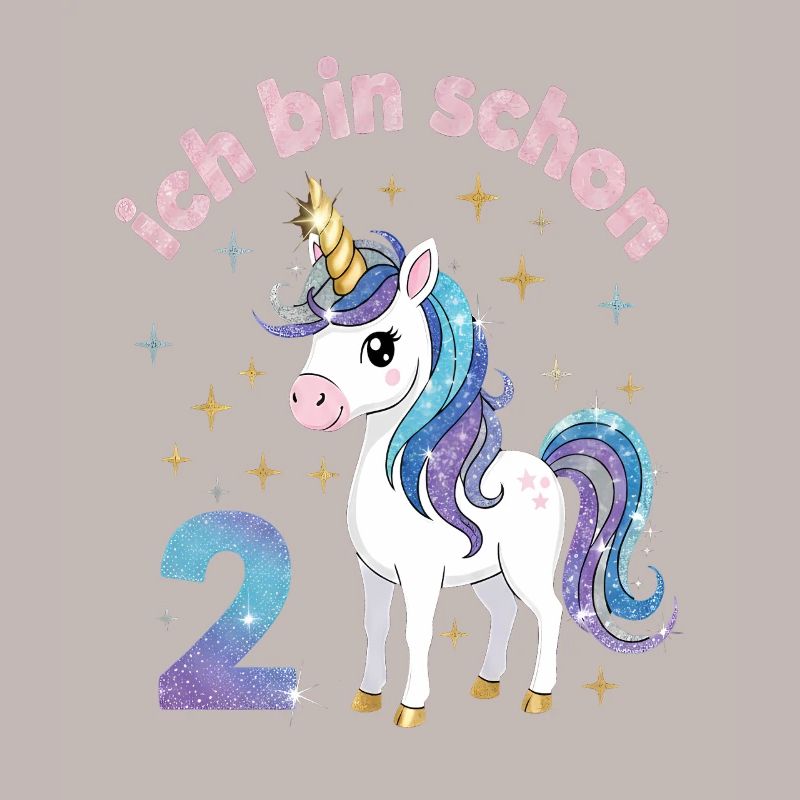 2. Geburtstag Einhorn Mädchen Ich bin schon 2