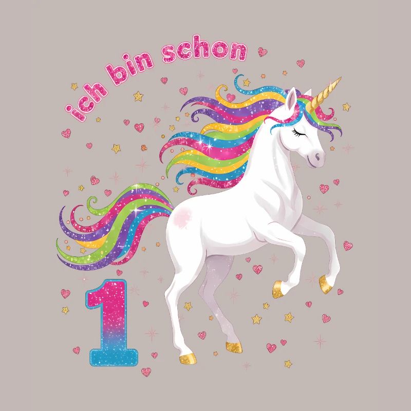 1. Geburtstag Einhorn Mädchen Ich bin schon 1