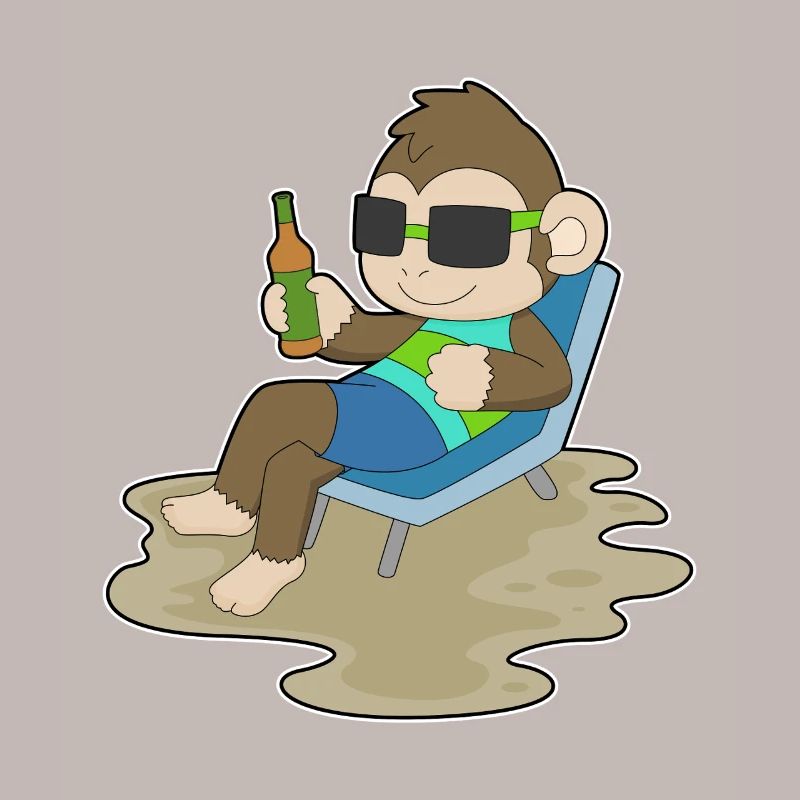 Bouteille de bière singe