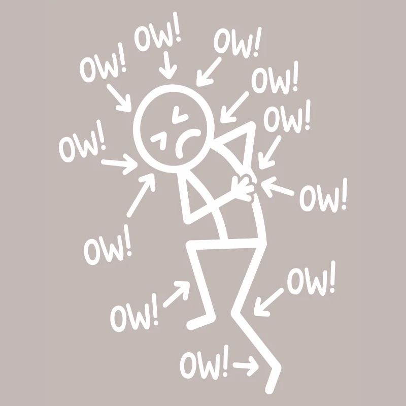 Sympathischer Stickman oder lustige Schmerzgrafik