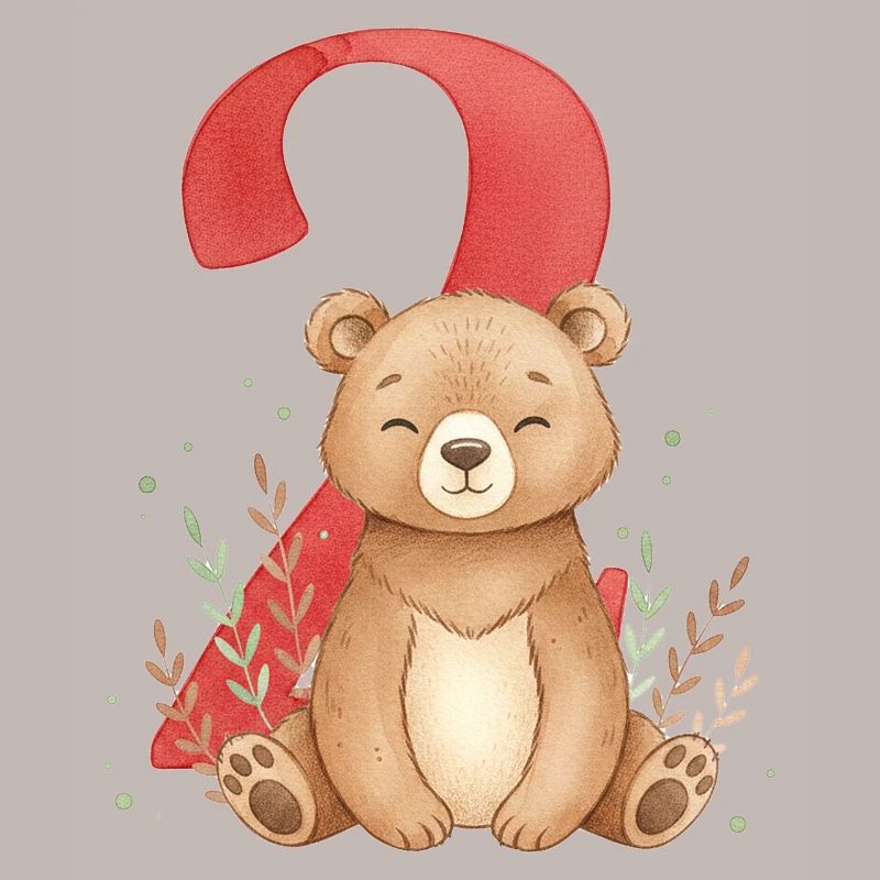 Ours câlin avec le numéro 2