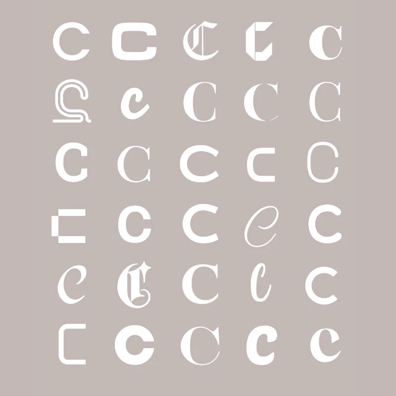 Typographie Ensemble de monogrammes de Glyphes C