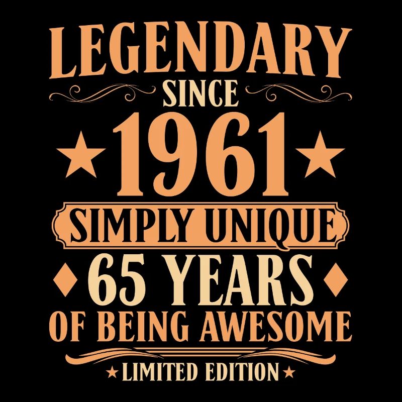 Legendary since 1961 - 65. Geburtstag Vintage