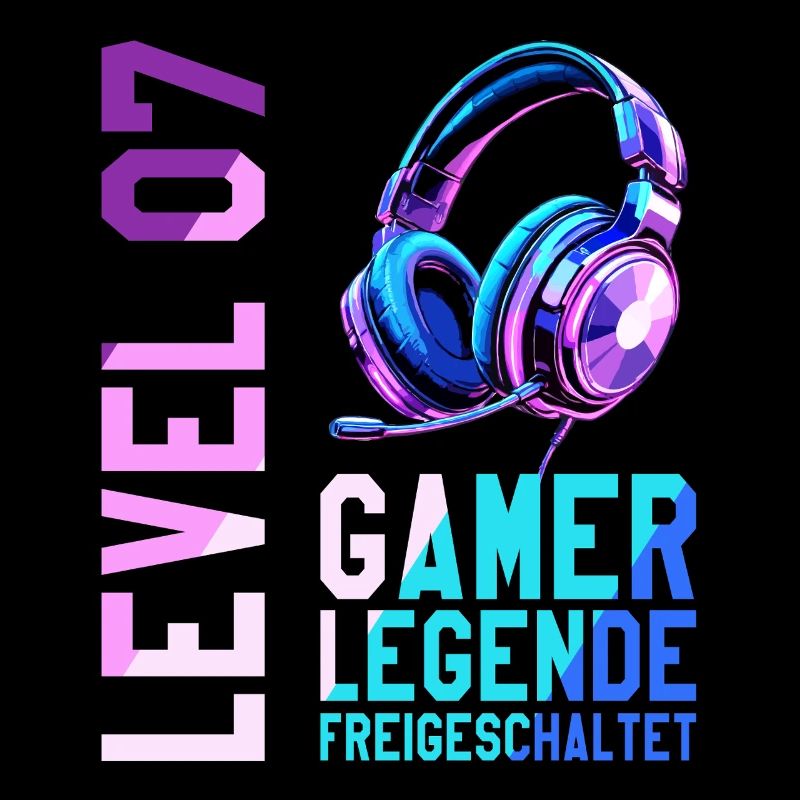 7. Geburtstag Junge Mädchen Gaming Level 7 Jahre