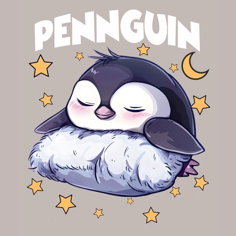 Pinguin Pennguin Pyjama Langschläfer Morgenmuffel 