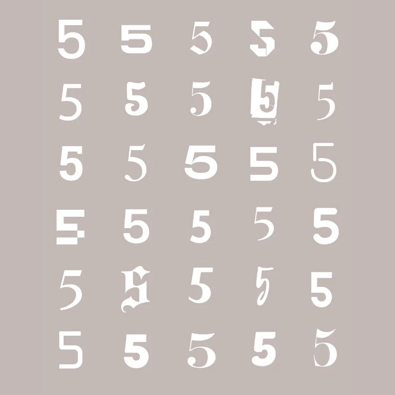Number Five Grid Pattern