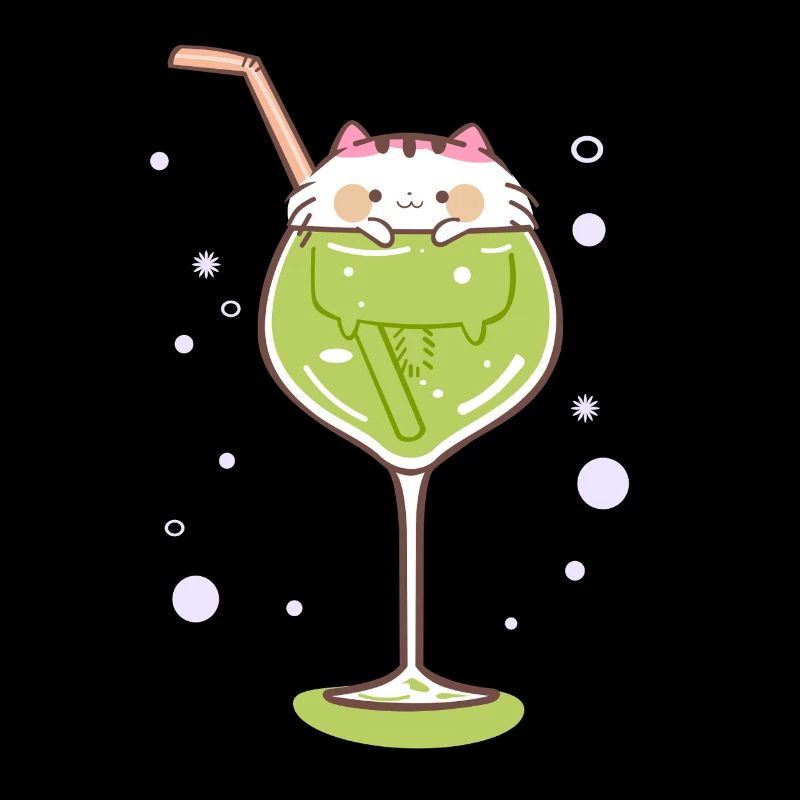 Gin cat ginglass kitty drink celebrate party