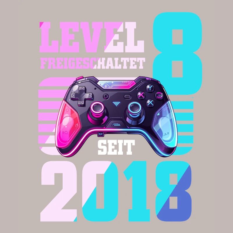 8. Geburtstag Junge Mädchen 2018 Gaming Level 8