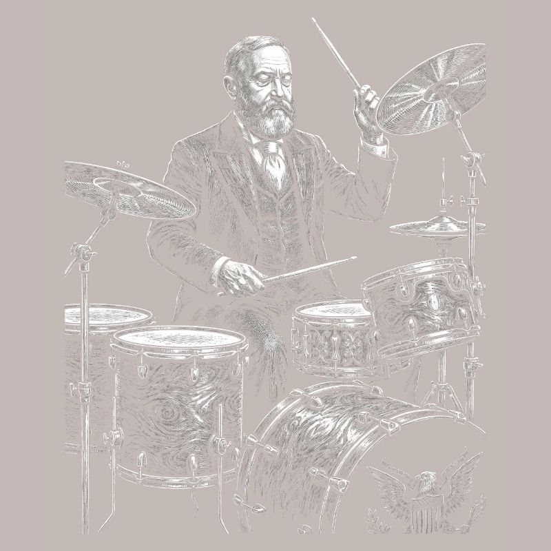 Benjamin Harrison spielt Schlagzeug