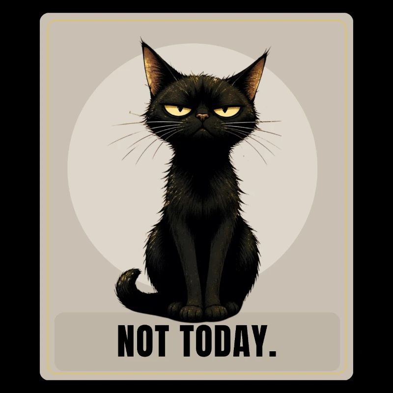 Not Today. – Sarcastic Black Cat Design